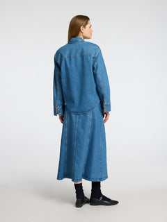 Evelyn Ls Shirt - Medium Blue Denim