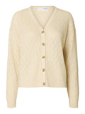 Agny Ls Knit Structure Cardigan - Birch