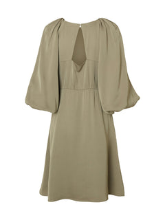 Laurina 3/4 Short Open Back Dress B - Vetiver