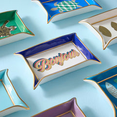 Bonjour Valet Tray - Blue/White/Gold