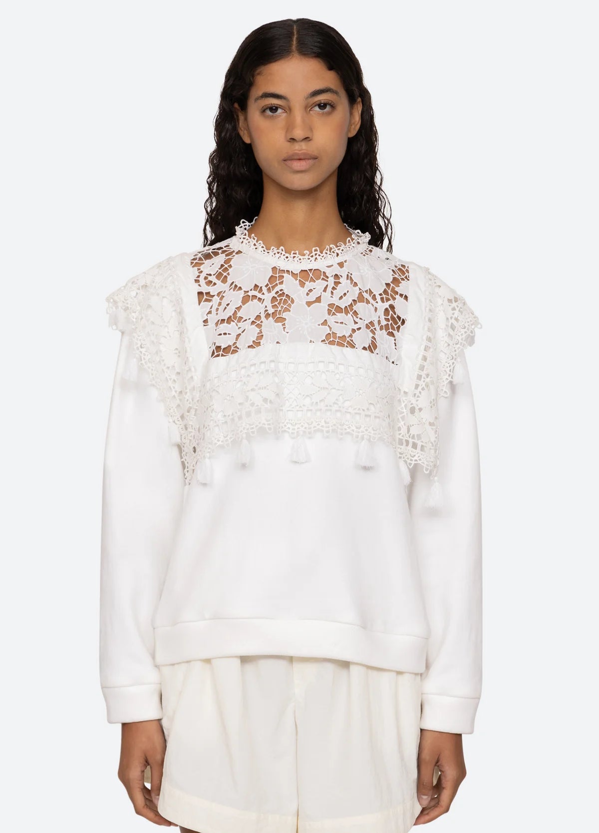 Joah Embroidery Sweatshirt - White