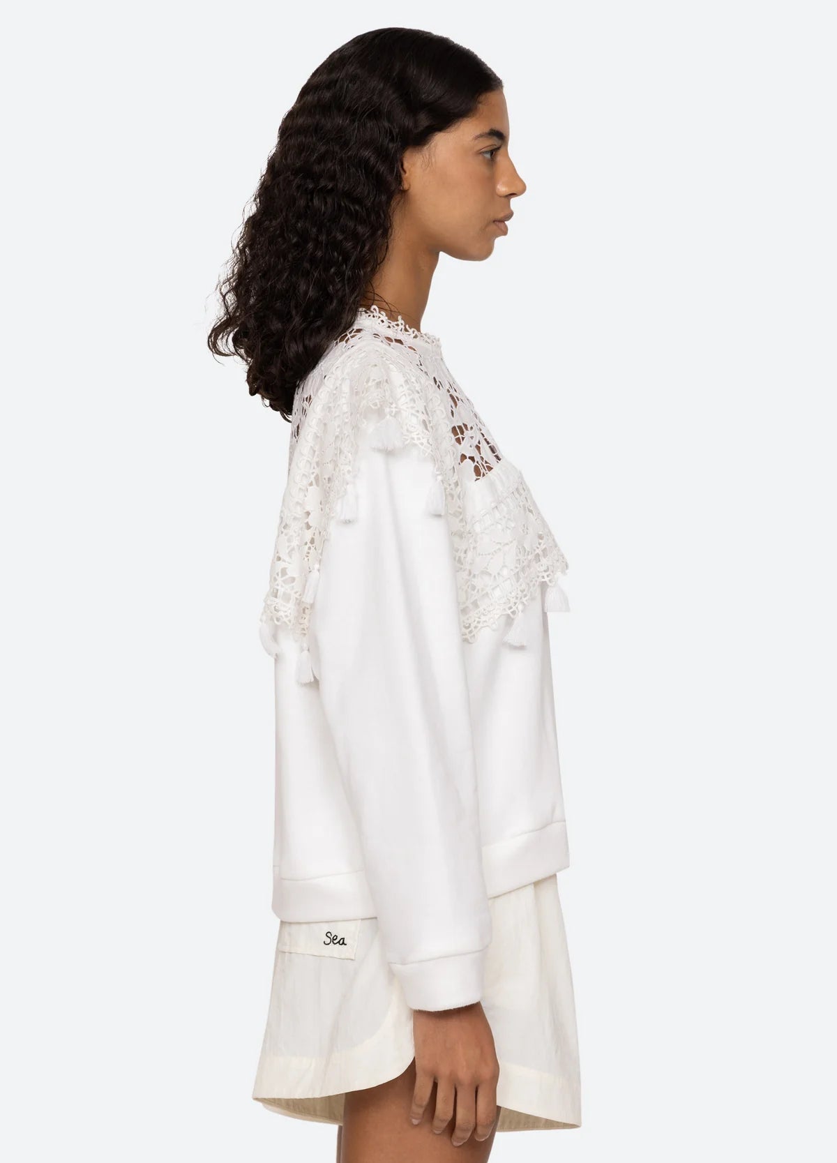 Joah Embroidery Sweatshirt - White