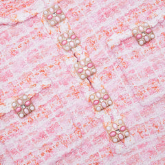Check Knit Mini Dress - Pink