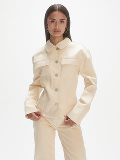 Shaped Denim Jacket - Raw Cotton
