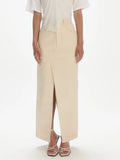 Long Denim Skirt - Raw Cotton