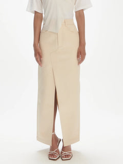 Long Denim Skirt - Raw Cotton