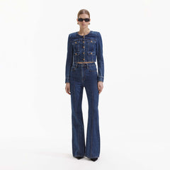 Buttoned Denim Jacket - Blue