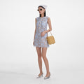 Fine Lace Mini Dress - Blue