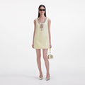 Crepe Bow Mini Dress - Yellow