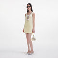 Crepe Bow Mini Dress - Yellow
