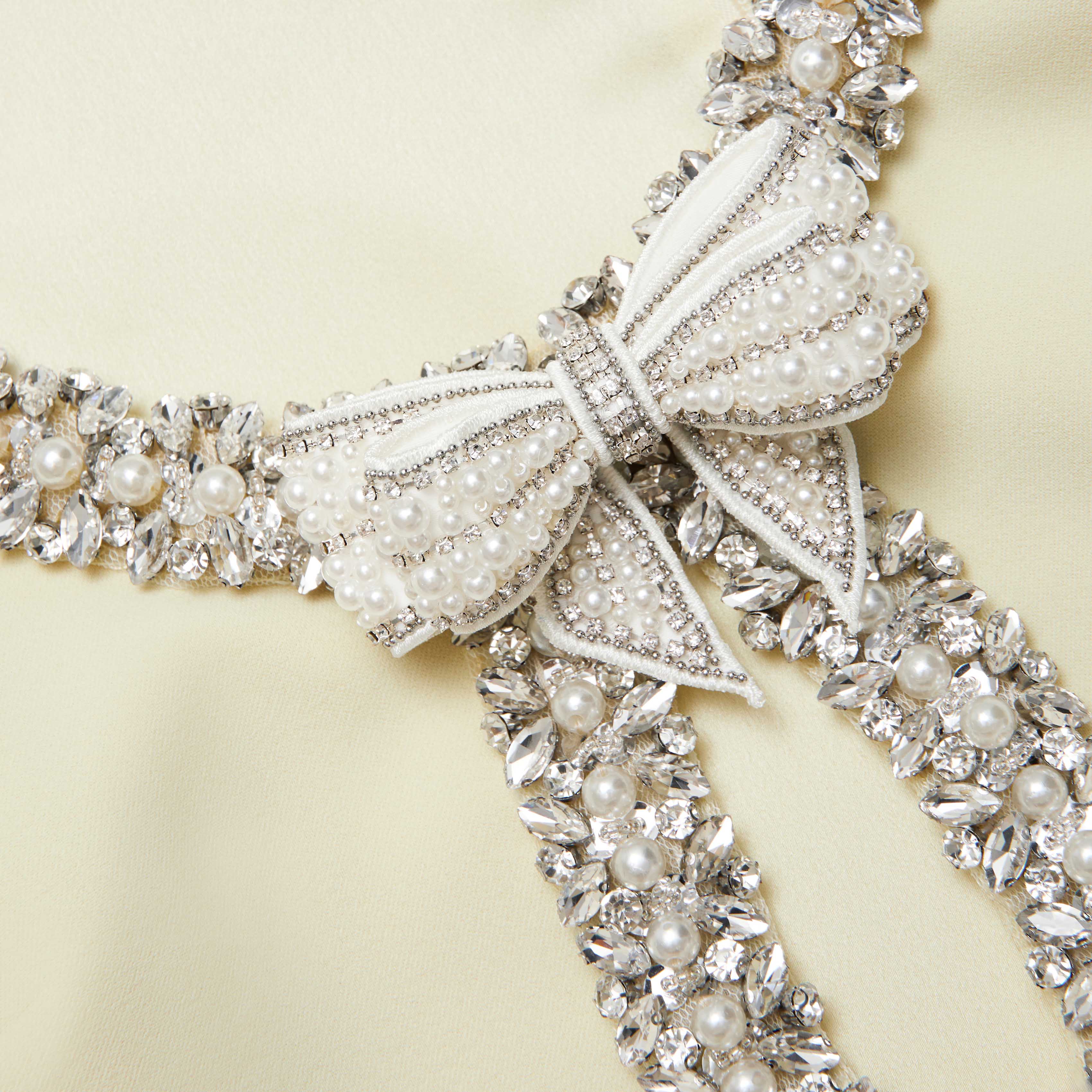 Crepe Bow Mini Dress - Yellow