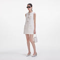 Boucle Bow Mini Dress - Cream