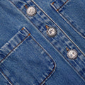 Denim Sleeveless Pearl Mini Dress - Blue