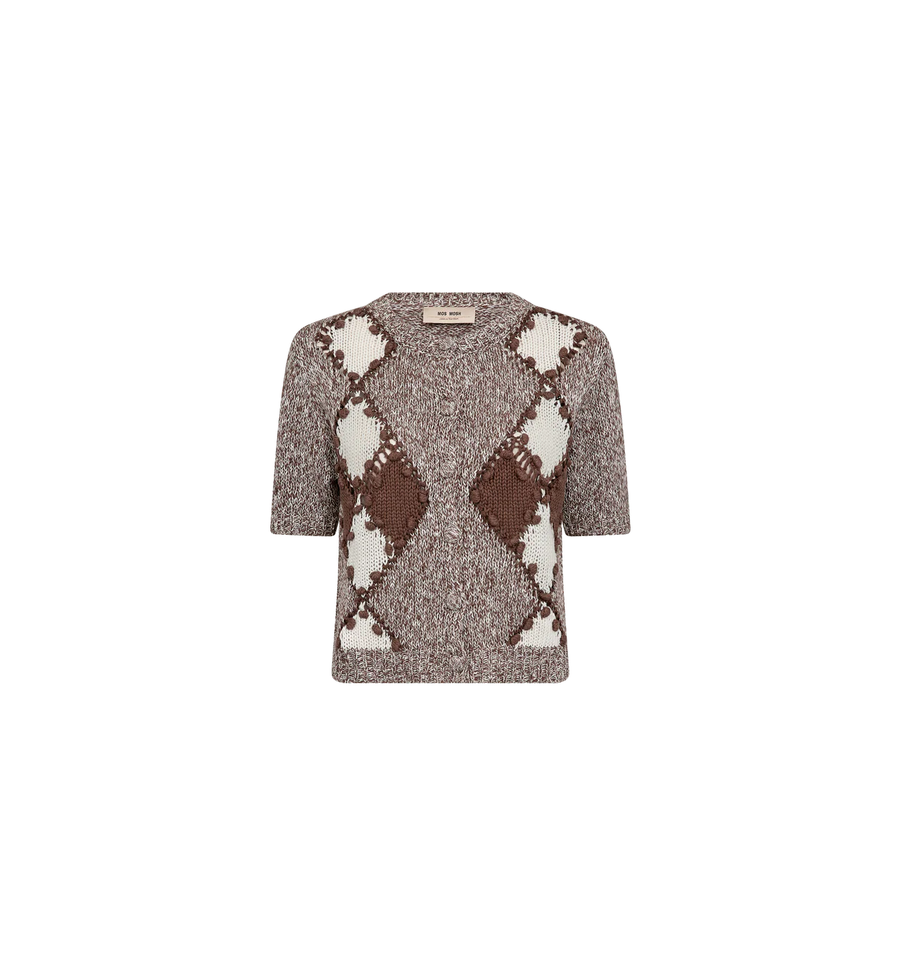 Elio Ss Knit Cardigan - Coffee Quartz