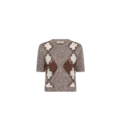 Elio Ss Knit Cardigan - Coffee Quartz