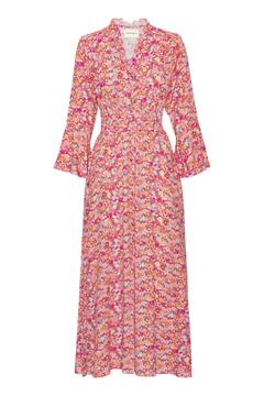 Sally Long Dress - Red Flower