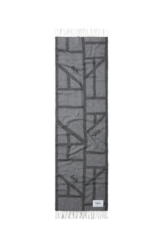 Scarf Svea Wool Mix - Light Grey Melange/Black