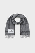 Scarf Svea Wool Mix - Light Grey Melange/Black