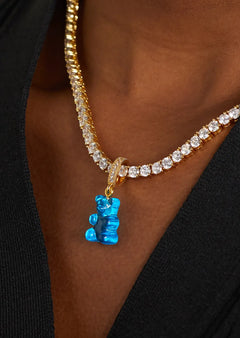 Nostalgia Bear Pave Connector - Gold Azure