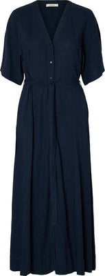 Viva Regular Linen Blend Dress - Dark Sapphire