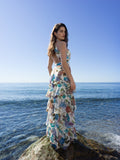 Paloma Halterneck Chiffon Maxi Dress - Botanic Florals