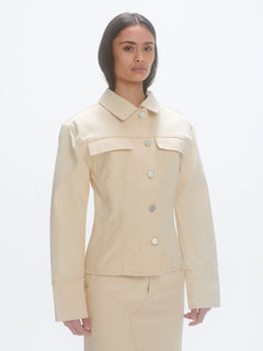 Shaped Denim Jacket - Raw Cotton