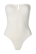 Signature Gold Embellished Bandeau Swimsuit - Vanilla
