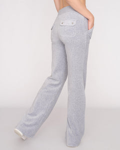 Layla Low Rise Flare Pocketed - Silver Marl