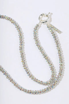 Skinny Diamond Necklace - Silver