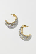 Small Crescent Hoops - Gold/Clear
