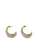 Small Crescent Hoops - Gold/Clear