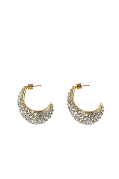 Small Crescent Hoops - Gold/Clear