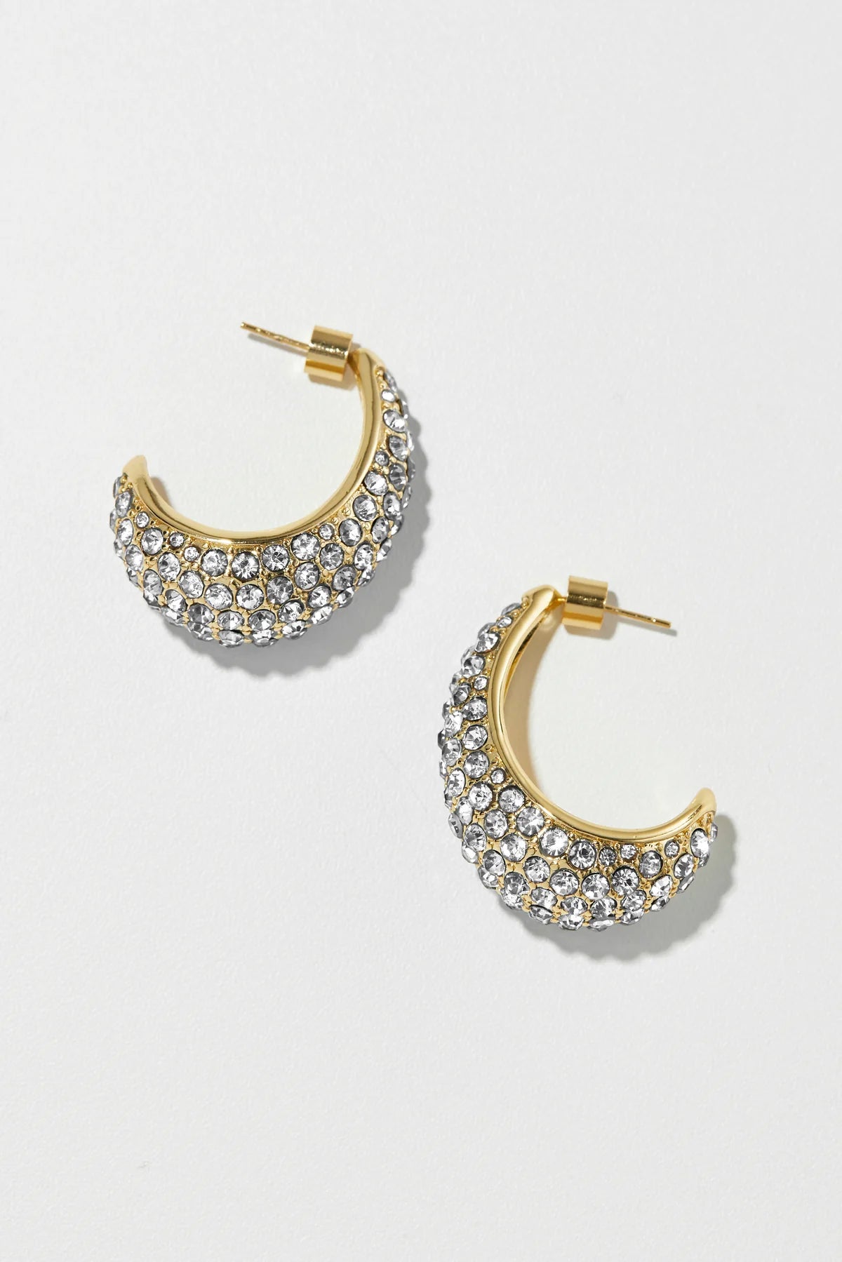 Small Crescent Hoops - Gold/Clear