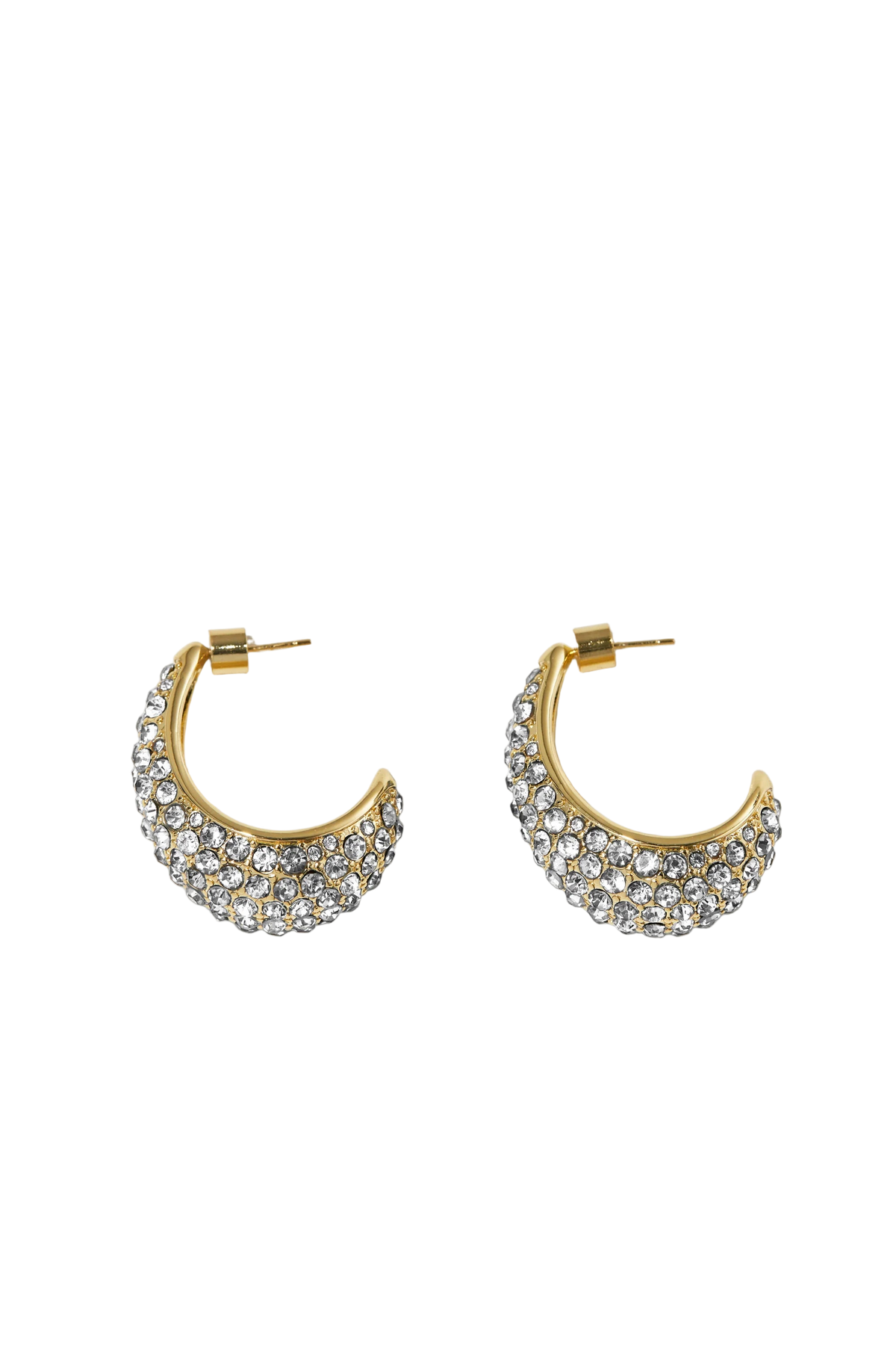 Small Crescent Hoops - Gold/Clear