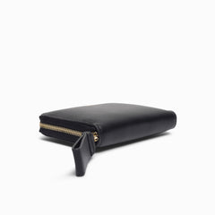 Small Zip Wallet - Leather Black