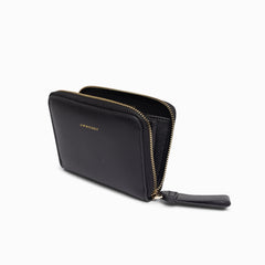 Small Zip Wallet - Leather Black