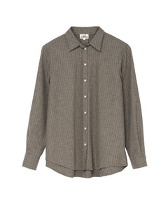 Sophie Wool Blend Shirt - Grey Stripe