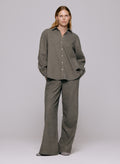 Sophie Wool Blend Shirt - Grey Stripe