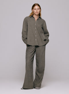 Sophie Wool Blend Shirt - Grey Stripe