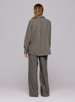 Sophie Wool Blend Shirt - Grey Stripe