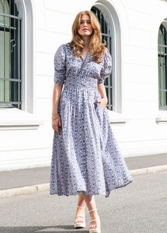 Fabienne Dress - Empire Blue