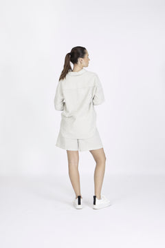 Vittoria-Sanni Ls Striped Shirt - Snow White W. Grey Stripes