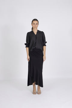 Petrine Linen Skirt - Black