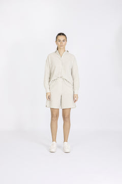Vittoria-Sanni Ls Striped Shirt - Snow White W. Grey Stripes