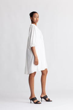 Heracc Midi Puff Dress - White