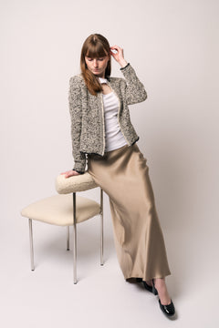 Bar Silk Maxi Skirt - Taupe
