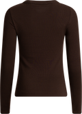 Dianna Ls O-Neck Top - Coffee Bean