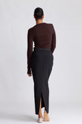 Dianna Ls O-Neck Top - Coffee Bean