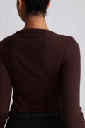 Dianna Ls O-Neck Top - Coffee Bean
