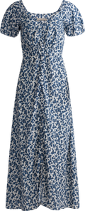 Aurelia Midi Dress - Leilani Print/Mid Blue